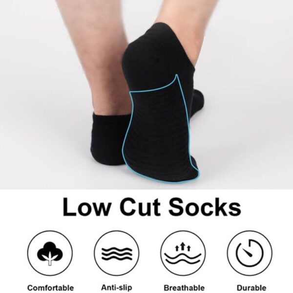 YOJOOM No Show Trainer Socks for Mens 5 Pairs Non Slip Low Cut Ankle Socks Invisible Footies Loafers Casual Boat Shoes Size 6-9 9-12 - Image 6